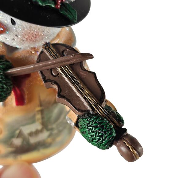 Thomas Kinkade Snowman Ornament Violin 2004 Bradford Editions Xmas Collectible - Picture 12 of 16